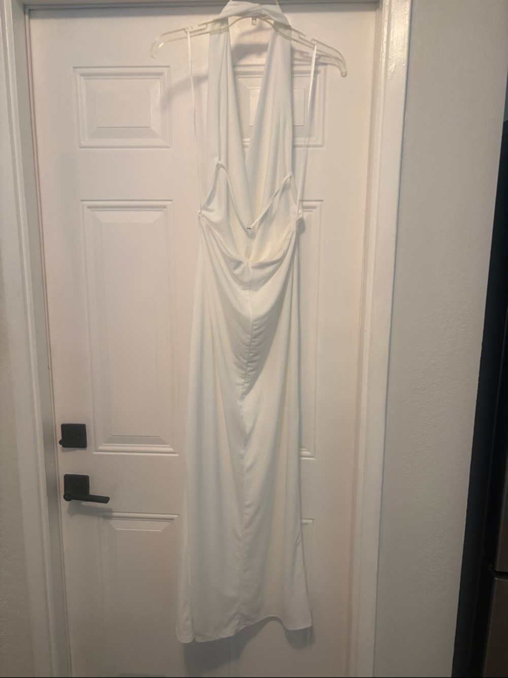 Zara Draped White Halter Maxi Dress - Picture 6 of 7